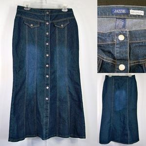 11 / 12 Jazzie Denim Skirt Blue Jean  Maxi Stretch